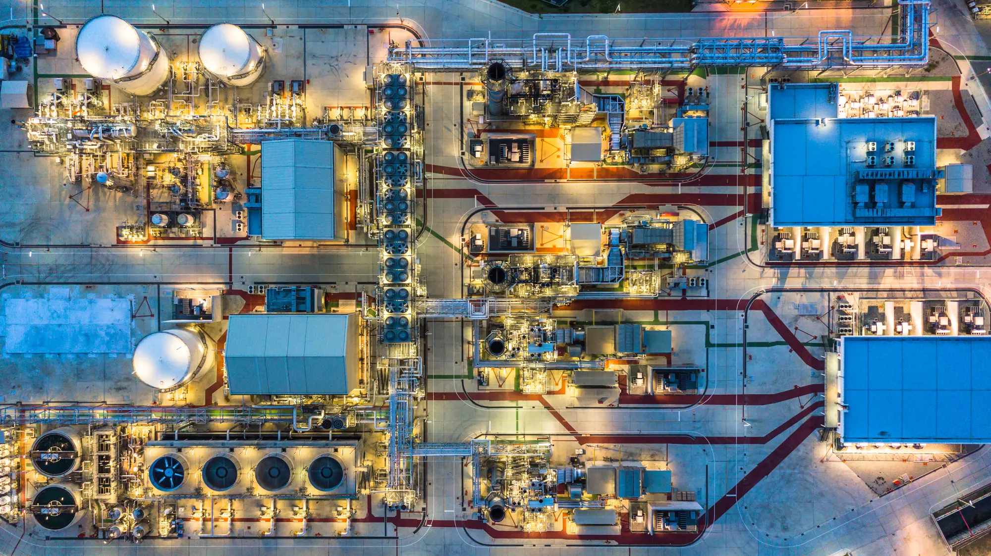 Process plant seen from above